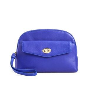 New Talbots Royal Blue Pebbled Leather Wristlet Purse